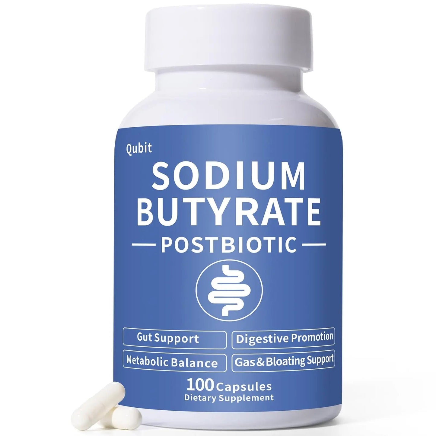 Sodium Butyrate Supplement – Postbiotic for Gut Health, Supports Digestion, IBS, Leaky Gut & Stomach Comfort – Low Odor, Easy to Swallow, No Side Effects – 100 Vegan Capsules - Maple Wellness Supplements
