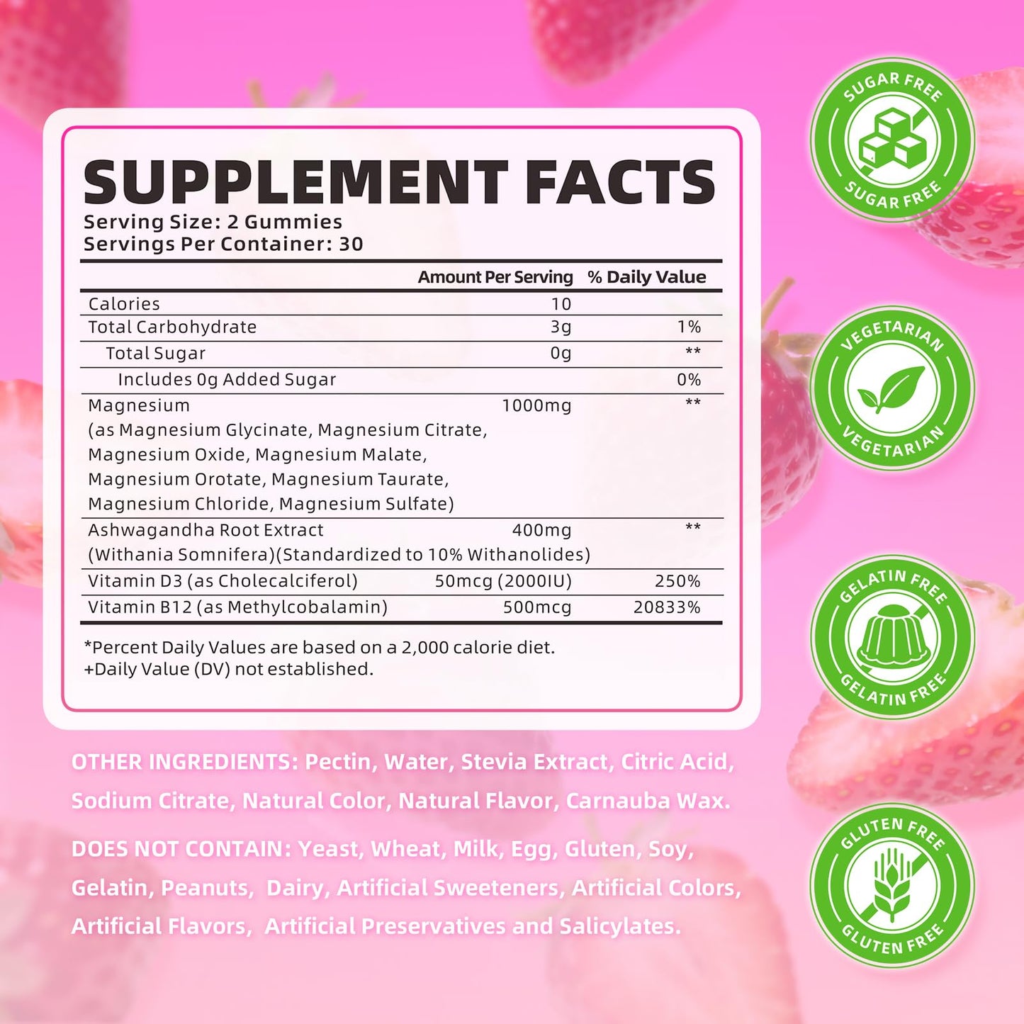 softbear Magnesium Complex Gummies for Women & Men & Kids, 8 in 1 Magnesium Complex Supplement 1000mg-Magnesium Glycinate,Citrate,Malate Supports Calm, Zzz, Muscle Cramp, Strawberry Flavor 120 Count - Maple Wellness Supplements
