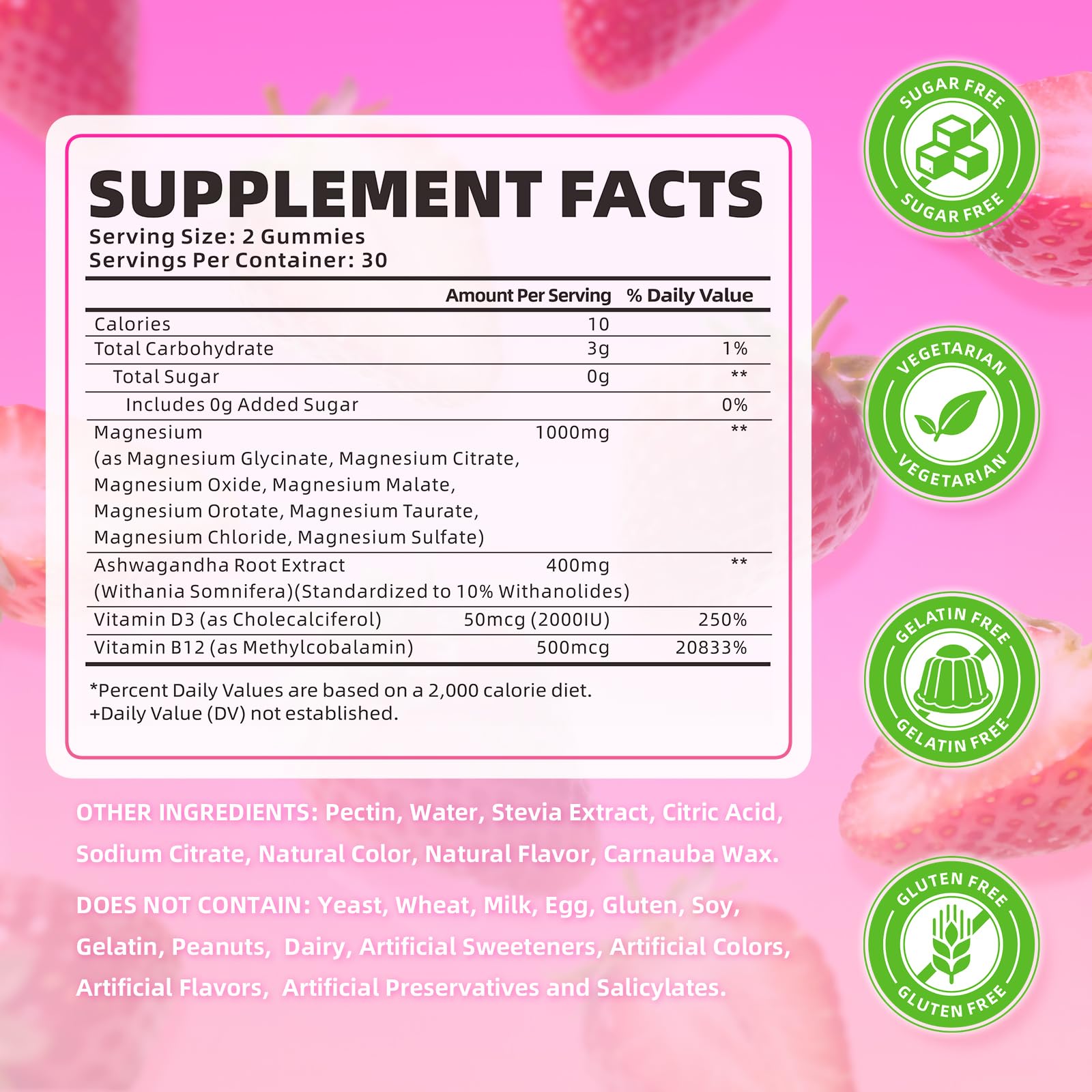 softbear Magnesium Complex Gummies for Women & Men & Kids, 8 in 1 Magnesium Complex Supplement 1000mg-Magnesium Glycinate,Citrate,Malate Supports Calm, Zzz, Muscle Cramp, Strawberry Flavor 120 Count - Maple Wellness Supplements