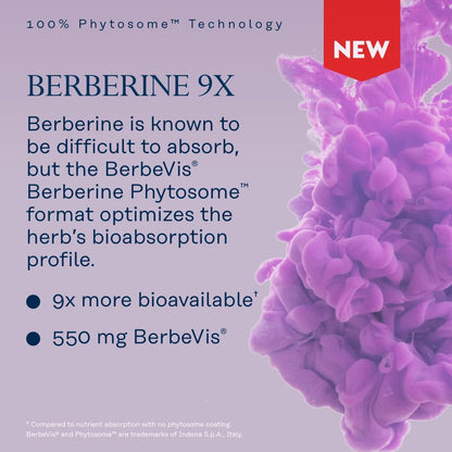 SOLARAY Berberine Phytosome - 9X Absorption and Easy-to-Digest - Standardized to 30% Berberine HCl - Vegan, Made Without Soy - Maple Wellness Supplements
