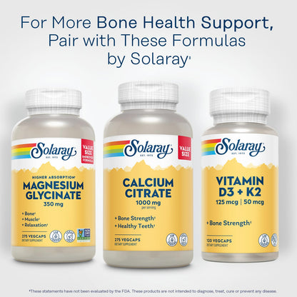 Solaray Calcium Citrate 1000mg - Chelated Calcium Supplement - Supports Bone Strength and Healthy Teeth - Easy to Digest - Maple Wellness Supplements