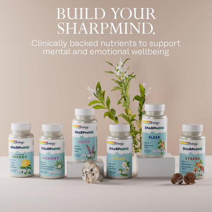 SOLARAY SharpMind Focus, Mental Alertness Nootropic Supplement, Memory Support, Each Capsule with Cognizin Citicoline, Vegan, 60 Day Money Guarantee, 30 Serv 30 Vegetarian Capsules Pills - Maple Wellness Supplements
