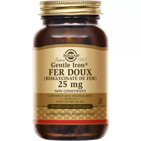 Solgar Gentle Iron 25 mg 90 vegetarian capsules - Maple Wellness Supplements