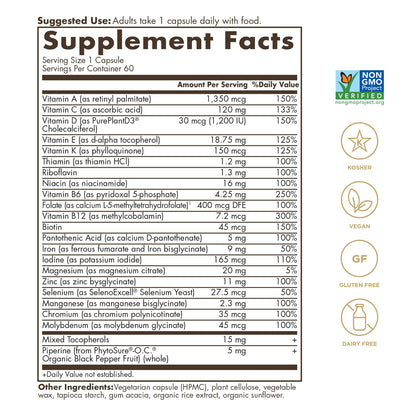 SOLGAR One a Day Women & Mens Bundle:Daily Women's Multi Whole Body Support, 60 Servings + Daily Men's Multivitamin Whole Body Support Supplement, 60 Servings - Maple Wellness Supplements