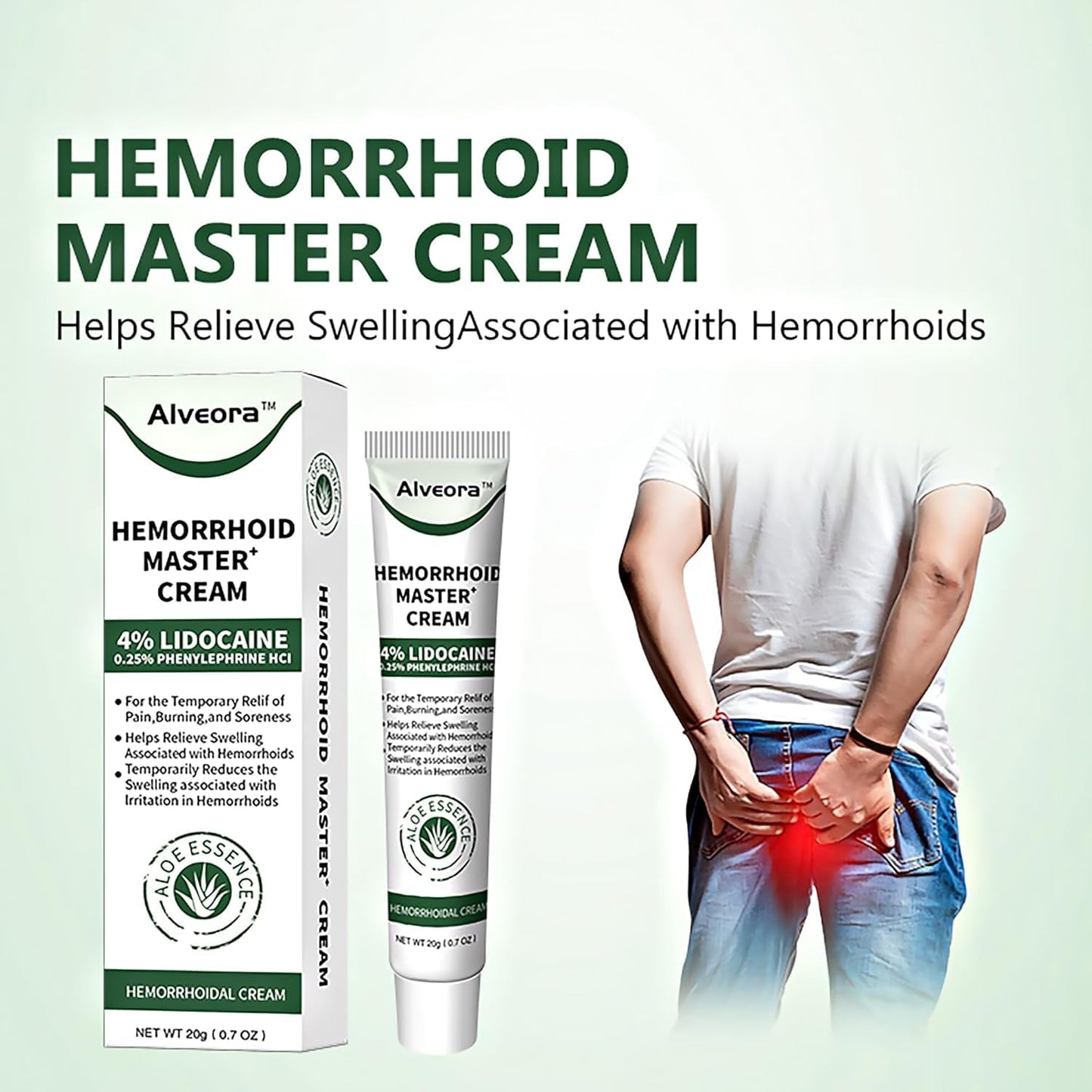 SOLUMIRA Perianal Care Cream, Hemorrhoid & Fissure Ointment with 4 Applicators, Relief Anal Pain, Itching, Swelling, Discomfort, Natural Herbs Fast Acting Ingredients - Maple Wellness Supplements