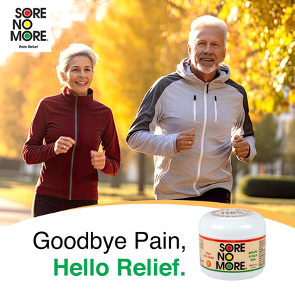 Sore No More Warm Arthritis Pain Relief Cream – Targeted Reliever for Back, Neck, Hands & Feet – Soothing & Fast-Acting Formula for Aches and Pains – Non-Greasy with Orange Aroma – 4 oz - Maple Wellness Supplements