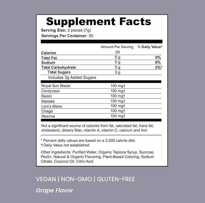 SOULBELLY Multi-Mushroom | Ritual Vitamin Gummies for Energy, Focus and Immune Balance | Vegan | Gluten-Free | Non-GMO | 60 Count - Maple Wellness Supplements