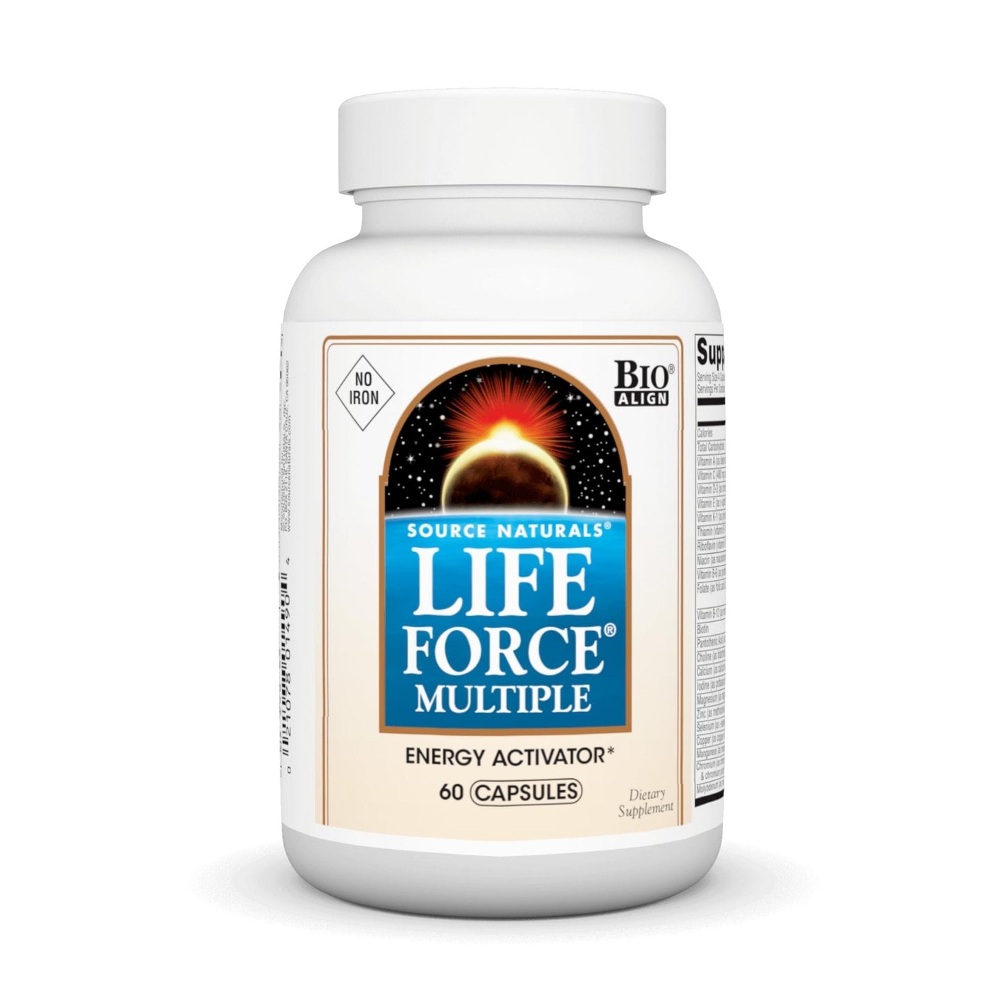 Source Naturals Life Force Multiple Iron Free Daily Multivitamin High Potency Essential Vitamins, Minerals, Antioxidants & Nutrients - Energy & Immune Boost* - 60 Capsules - Maple Wellness Supplements