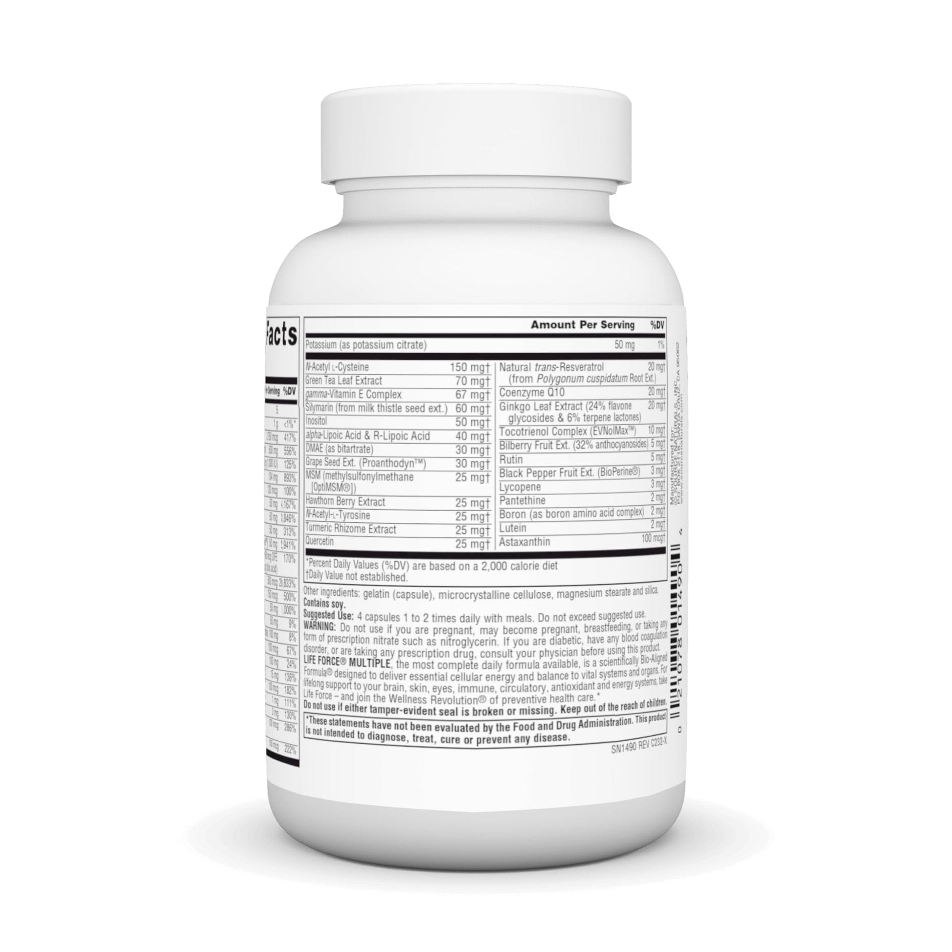 Source Naturals Life Force Multiple Iron Free Daily Multivitamin High Potency Essential Vitamins, Minerals, Antioxidants & Nutrients - Energy & Immune Boost* - 60 Capsules - Maple Wellness Supplements