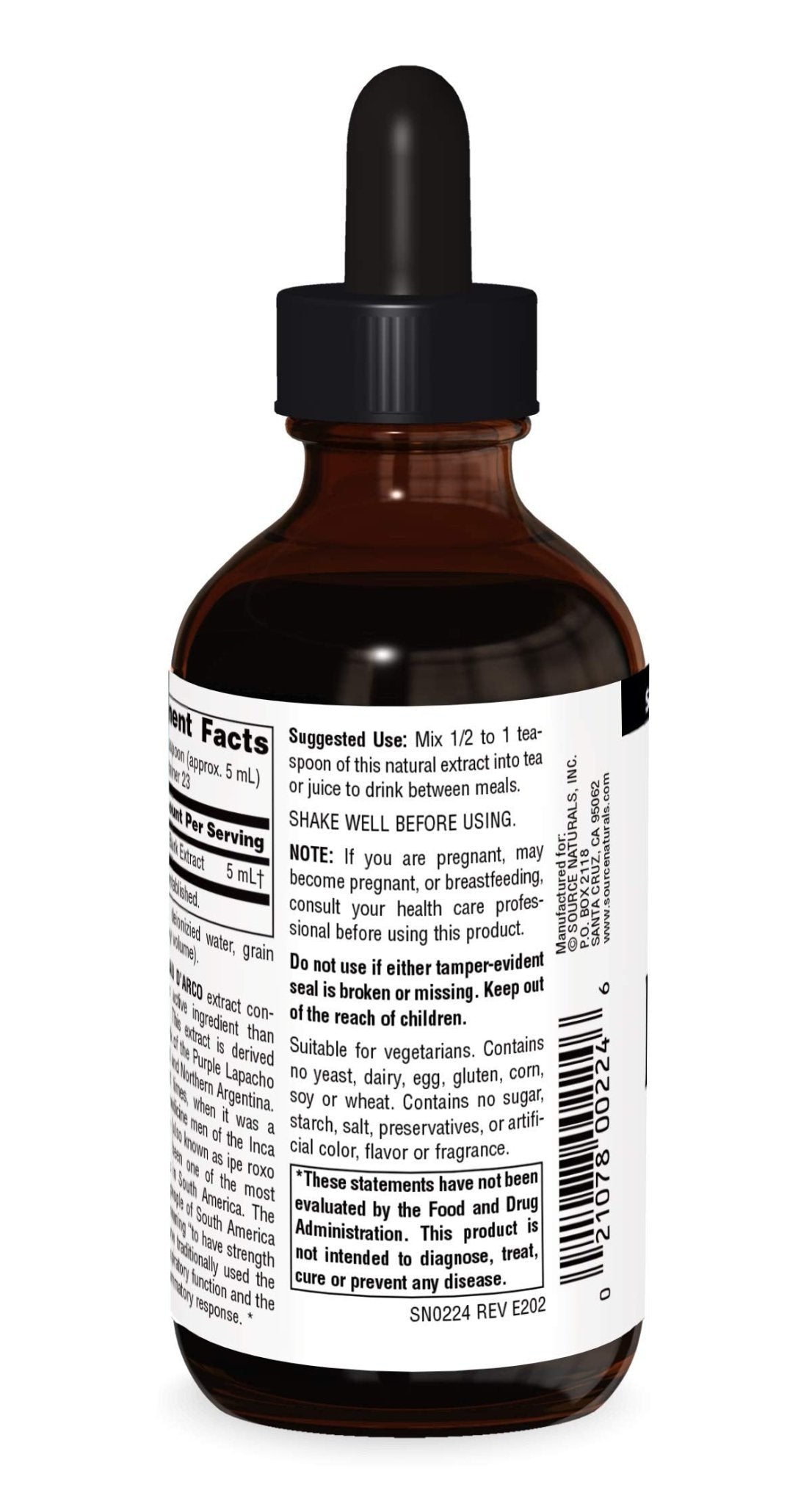 Source Naturals PAU D'Arco Liquid Extract, Support Resriotory Function and the Body's Healthy Inflammatory Response* | Dietary Supplement |1 Bottle | 4 Fluid oz. - Maple Wellness Supplements