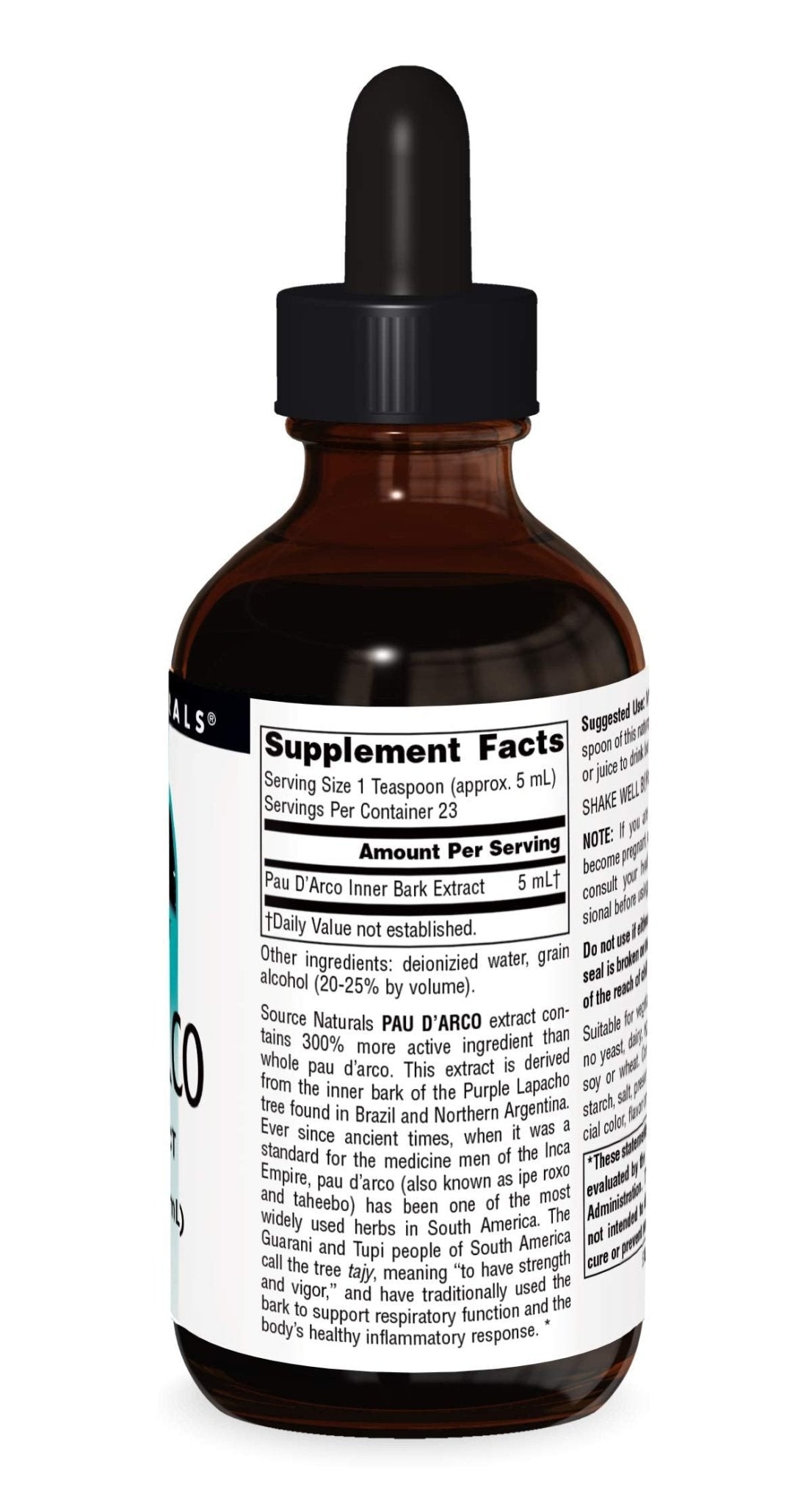 Source Naturals PAU D'Arco Liquid Extract, Support Resriotory Function and the Body's Healthy Inflammatory Response* | Dietary Supplement |1 Bottle | 4 Fluid oz. - Maple Wellness Supplements