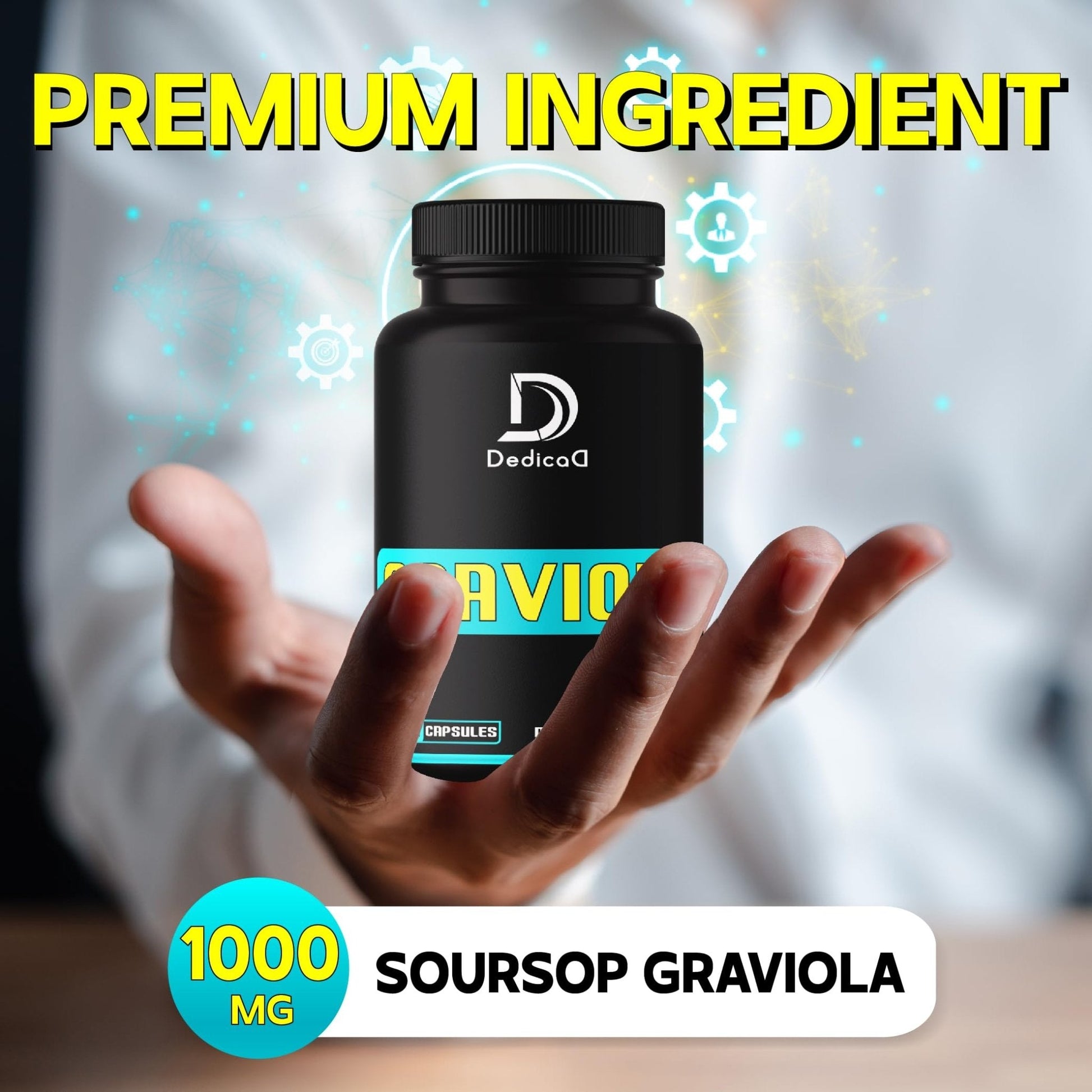 Soursop Graviola Leaves Capsules - Soursop Fruit Advanced - 210 Counts for 105 Servings - Maple Wellness Supplements