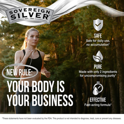 Sovereign Silver Immune Support - Colloidal Silver, Bio-Active Silver Hydrosol, 10 ppm, Liquid Dropper, 4 Fl Oz, (118 mL) - Maple Wellness Supplements
