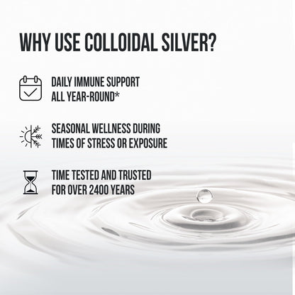 Sovereign Silver Immune Support - Colloidal Silver, Bio-Active Silver Hydrosol, 10 ppm, Liquid Dropper, 4 Fl Oz, (118 mL) - Maple Wellness Supplements