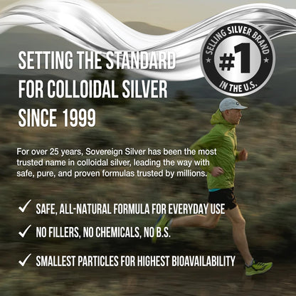 Sovereign Silver Immune Support - Colloidal Silver, Bio-Active Silver Hydrosol, 10 ppm, Liquid Dropper, 4 Fl Oz, (118 mL) - Maple Wellness Supplements