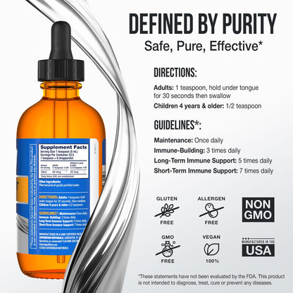 Sovereign Silver Immune Support - Colloidal Silver, Bio-Active Silver Hydrosol, 10 ppm, Liquid Dropper, 4 Fl Oz, (118 mL) - Maple Wellness Supplements