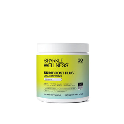Sparkle Wellness VERISOL Bioactive Hydrolyzed Collagen Peptides | Collagen Powder Supplement with Vitamin C & Hyaluronic Acid for Hair, Skin, and Nail Health | Skin Boost Plus (No Flavor) [30-Serves] - Maple Wellness Supplements