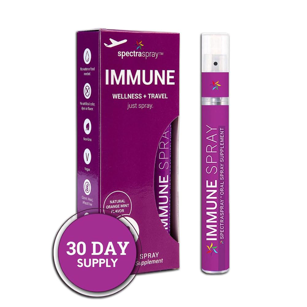Spectraspray Immune Support Vitamin Spray - Vitamins C, E, Zinc and L-Lysine, 30 Day Supply per Spray - Maple Wellness Supplements