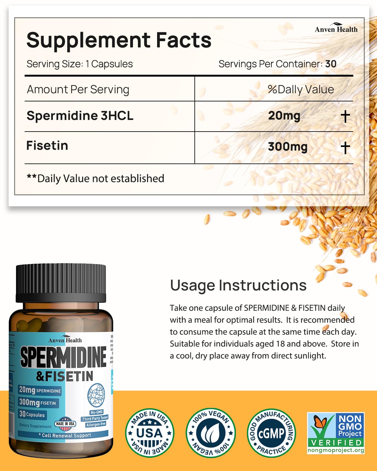 Spermidine 20mg + Fisetin 300mg + Akkermansia for Women丨Cellular Renewal, Metabolic & Gut Health - Maple Wellness Supplements