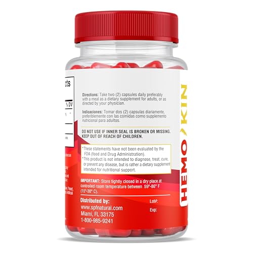 SPF Natural Products HEMOKIN with Sangre de Drago – Hemorrhoid and Fissure Relief Supplement, Helps with Itching, Swelling, Pain Relief (60 Caps) (1) - Maple Wellness Supplements