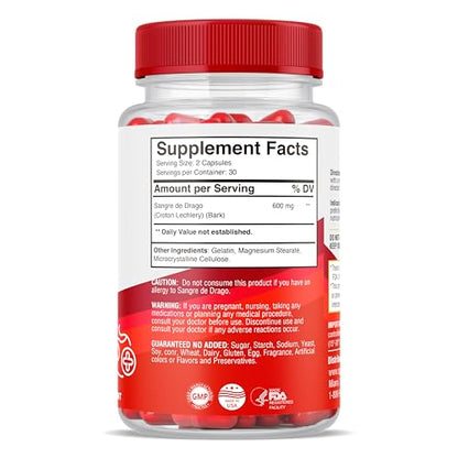 SPF Natural Products HEMOKIN with Sangre de Drago – Hemorrhoid and Fissure Relief Supplement, Helps with Itching, Swelling, Pain Relief (60 Caps) (1) - Maple Wellness Supplements
