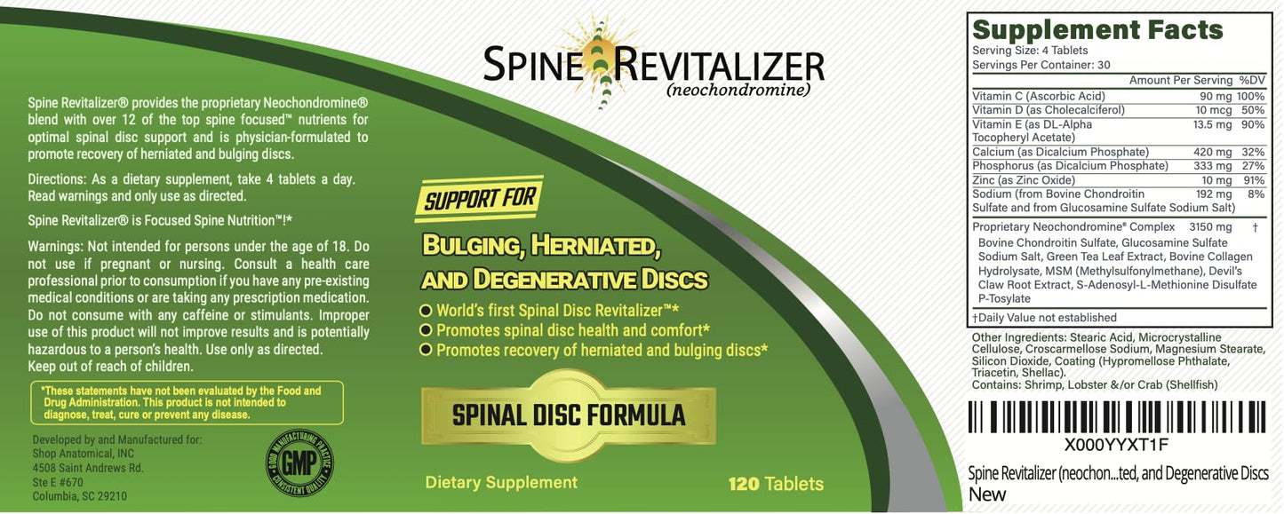 Spine Revitalizer (neochondromine) Back Pain and Neck Pain Support for Bulging, Herniated, and Degenerative Discs - Maple Wellness Supplements