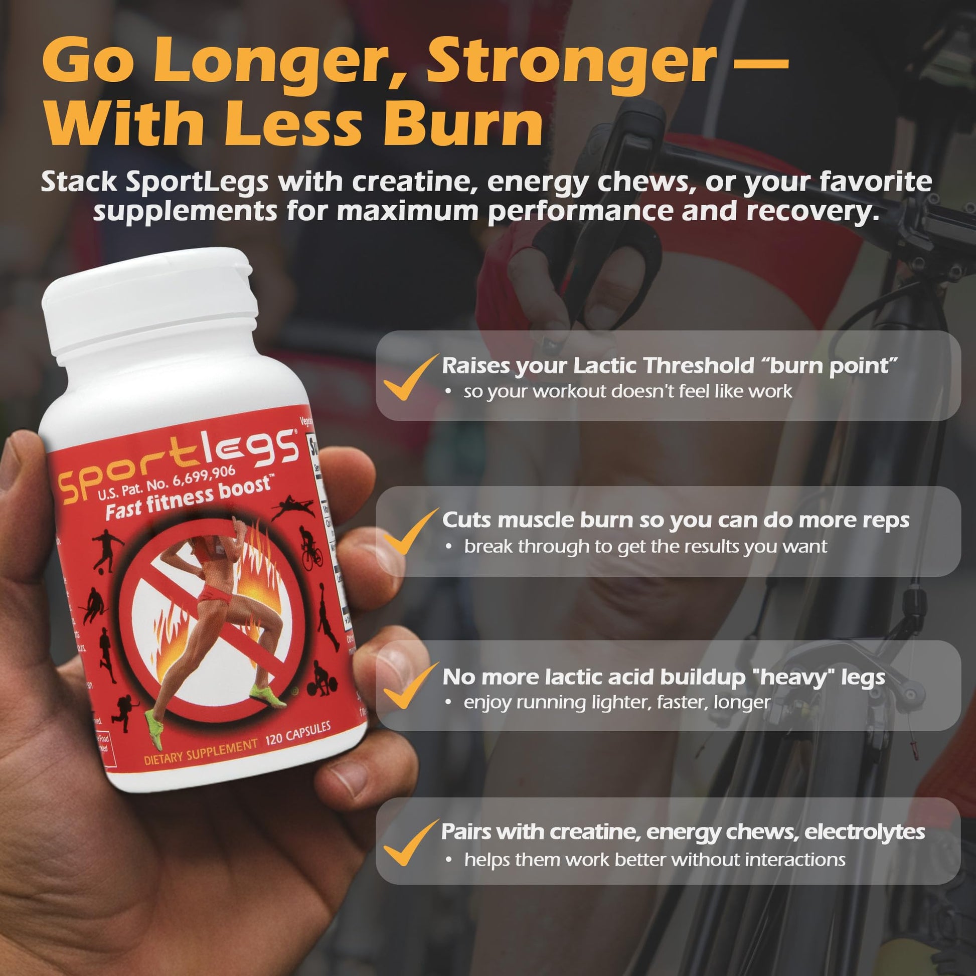 SPORTLEGS Pre-Exercise Metabolic Primer for Runners, Cyclists and Endurance Athletes - Helps Muscles Use Lactate as Fuel for Smoother, Longer-Lasting Efforts - NSF Certified for Sport - 120 Capsules - Maple Wellness Supplements