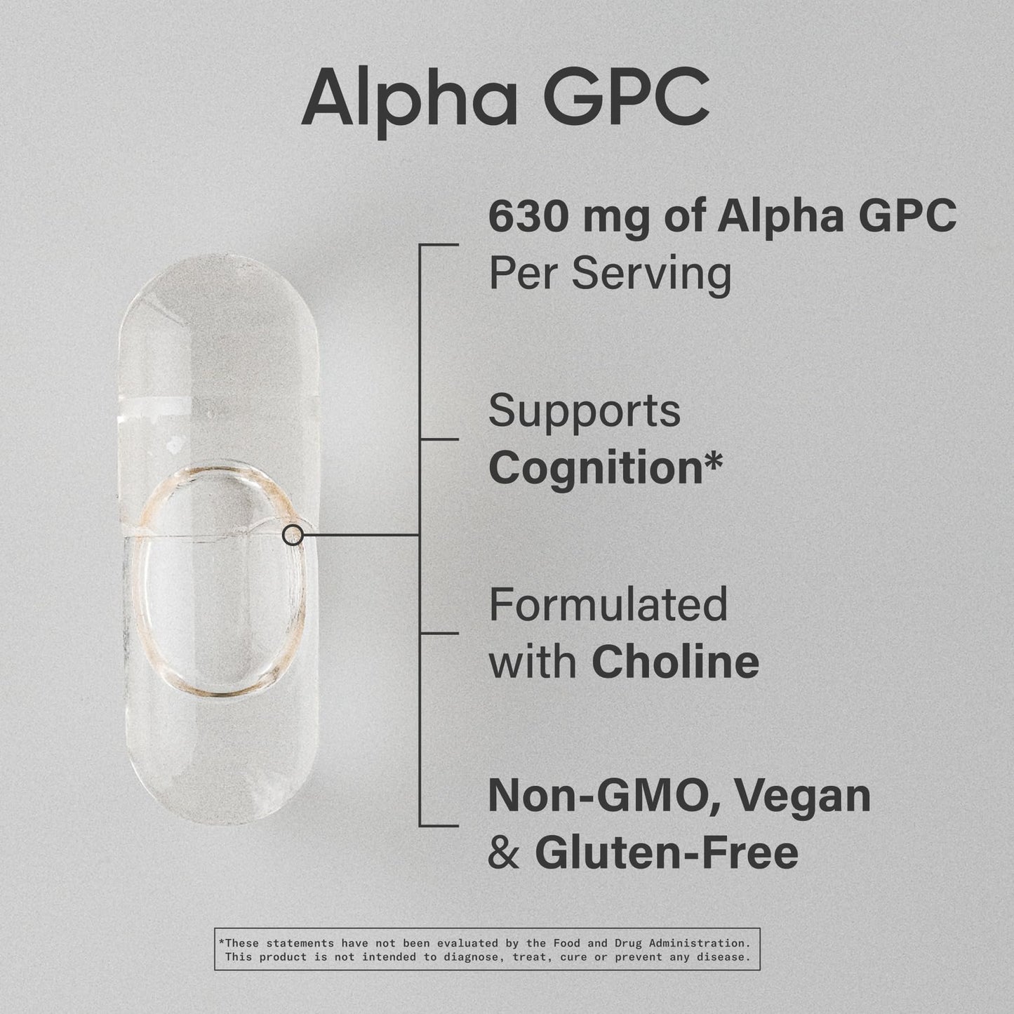Sports Research® Alpha GPC 630mg (Extra Strength) - Bioavailable Source of Choline - Focus & Cognitive Support for Women & Men - Vegan Certified · Non-GMO · Gluten Free - 60 Liquid Capsules - Maple Wellness Supplements