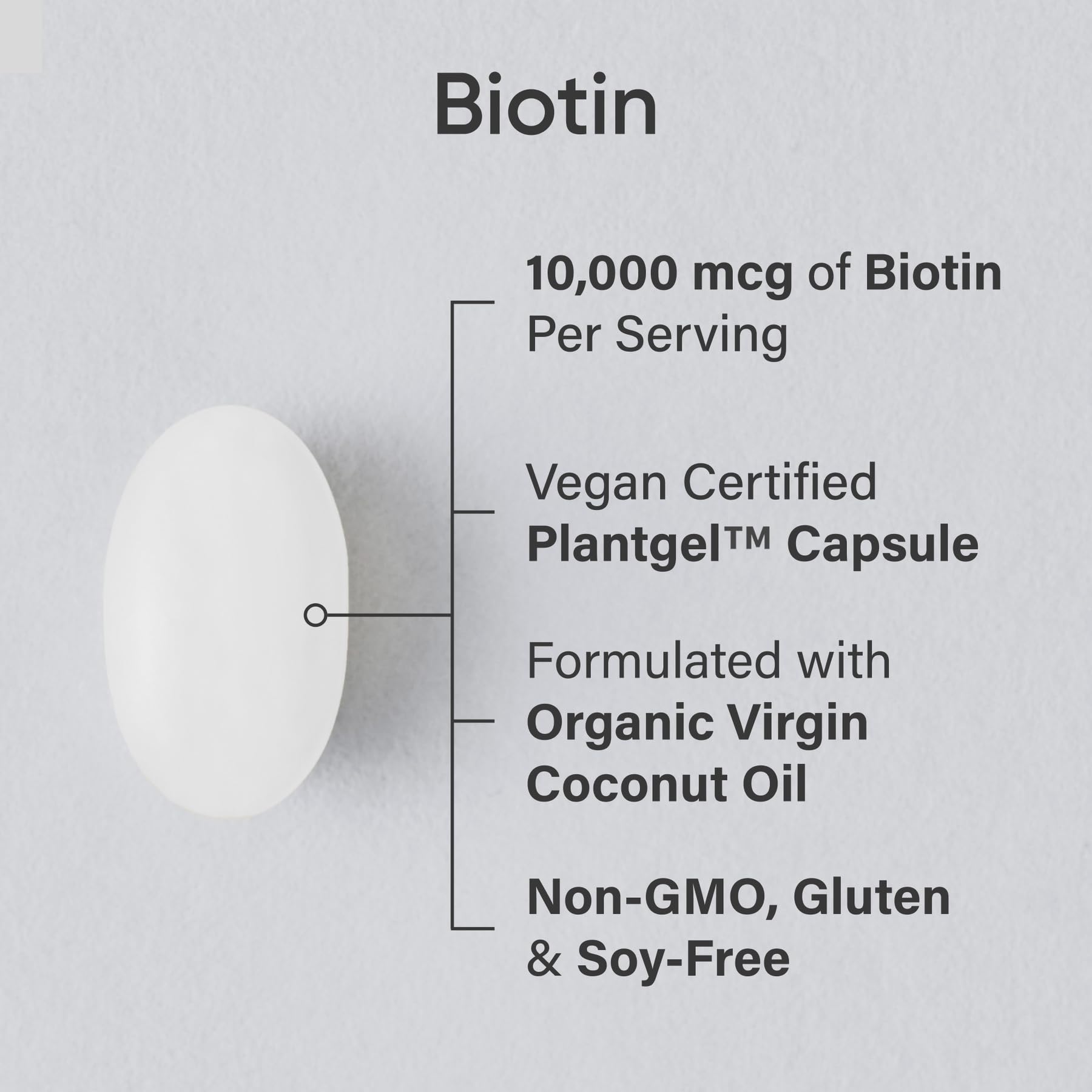 Sports Research® Biotin 10,000mcg with Organic Coconut Oil - Biotin (Vitamin B7) for Healthy Skin and Hair Support* - for Women and Men - Vegan, Non-GMO, Gluten & Soy-Free - 30 Veggie Softgels - Maple Wellness Supplements