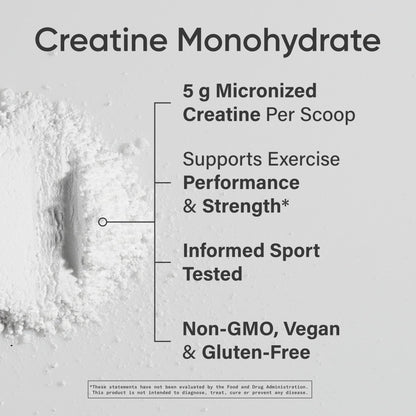 Sports Research Creatine Monohydrate - Gain Lean Muscle, Improve Performance and Strength and Support Workout Recovery* - 5 g Micronized Creatine - 17.64 oz - Maple Wellness Supplements
