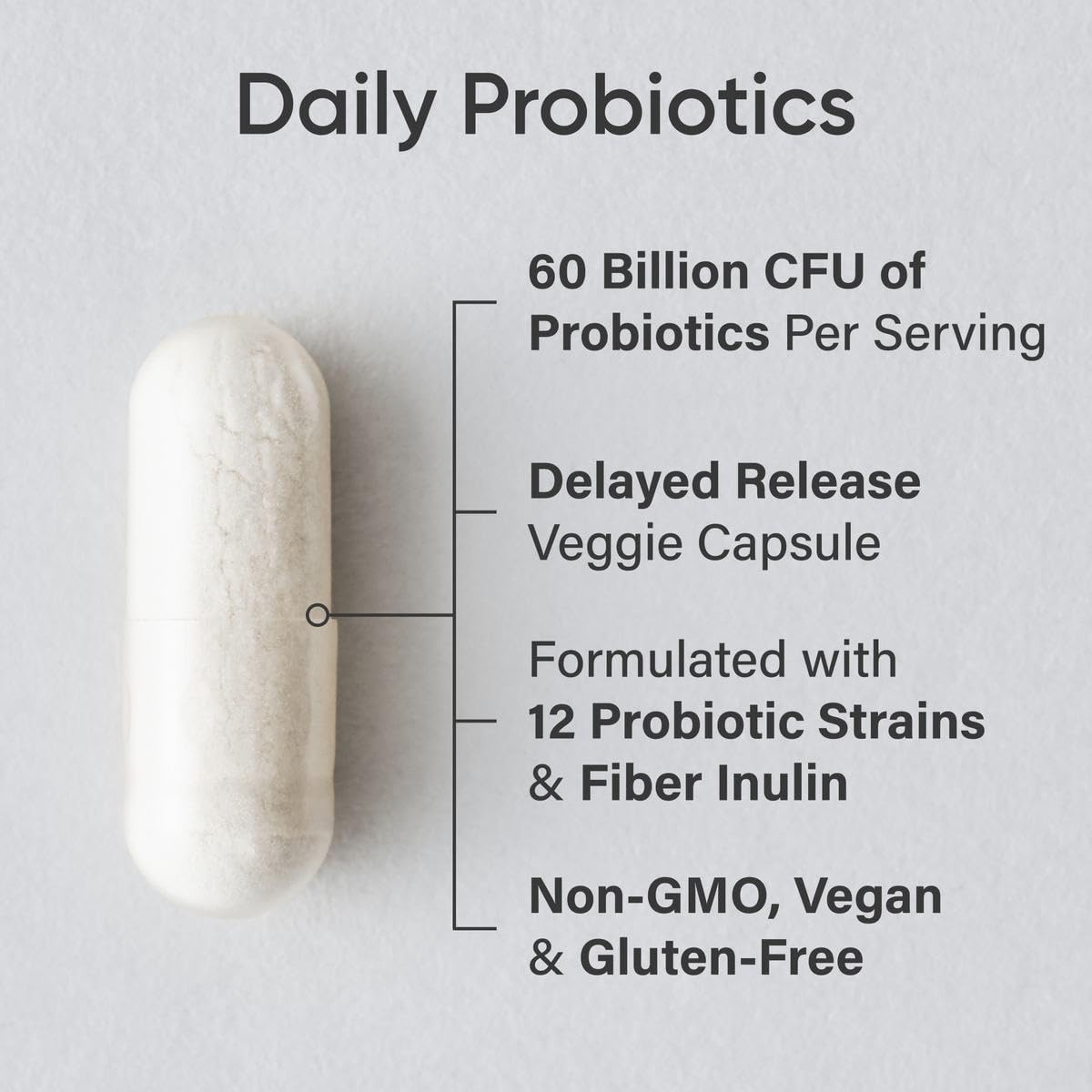 Sports Research Daily Probiotics with Prebiotics, 60 Billion CFU - Vegan Capsules for Gut Health & Digestive Support, Probiotics for Women & Men - Non-GMO Verified & Gluten Free - 30 Count - Maple Wellness Supplements
