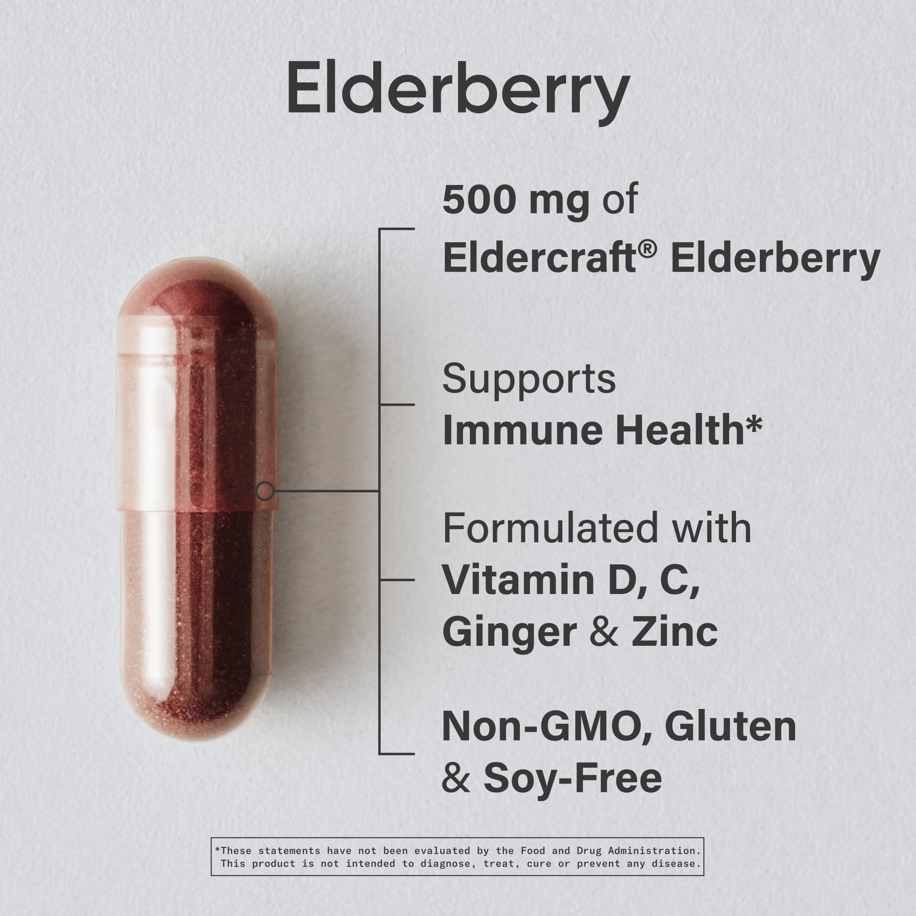Sports Research® Elderberry Immune Support with Zinc, Ginger, Vitamin C & D3 - Vegan Friendly · Non-GMO · Gluten Free - 60 Veggie Capsules - Maple Wellness Supplements