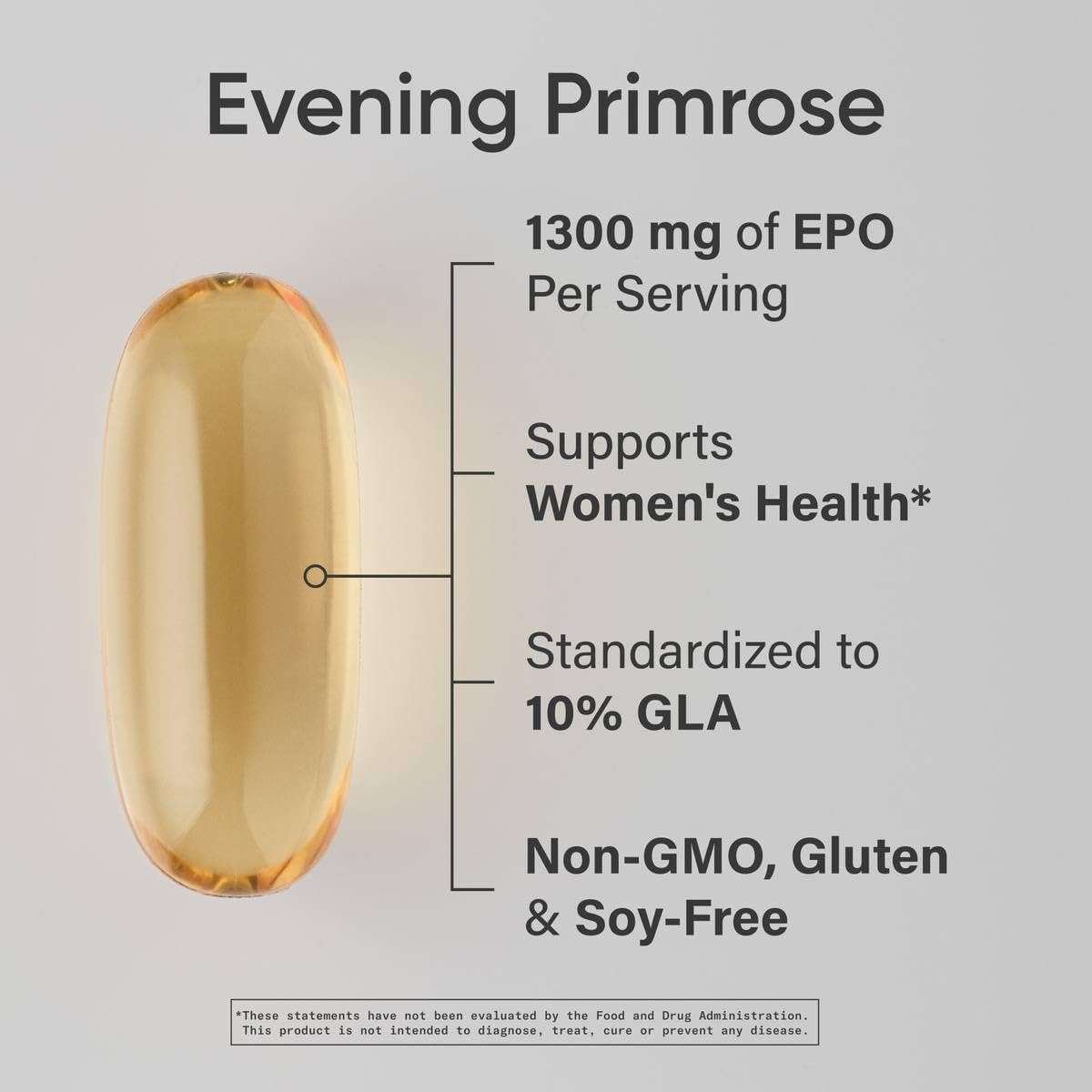 Sports Research Evening Primrose Supplement from Cold Pressed Oil - Softgels for Women’s Health & Skin Health - Gluten Free & Non-GMO GLA - High Potency 1300mg, 120 Count - Maple Wellness Supplements