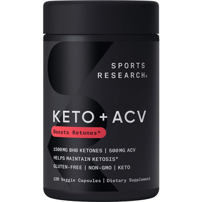 Sports Research® Keto ACV Capsules - Diet Kit System with 500mg of Apple Cider Vinegar - Maple Wellness Supplements
