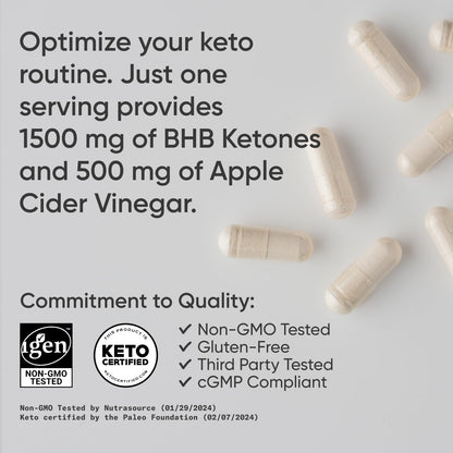 Sports Research® Keto ACV Capsules - Diet Kit System with 500mg of Apple Cider Vinegar - Maple Wellness Supplements