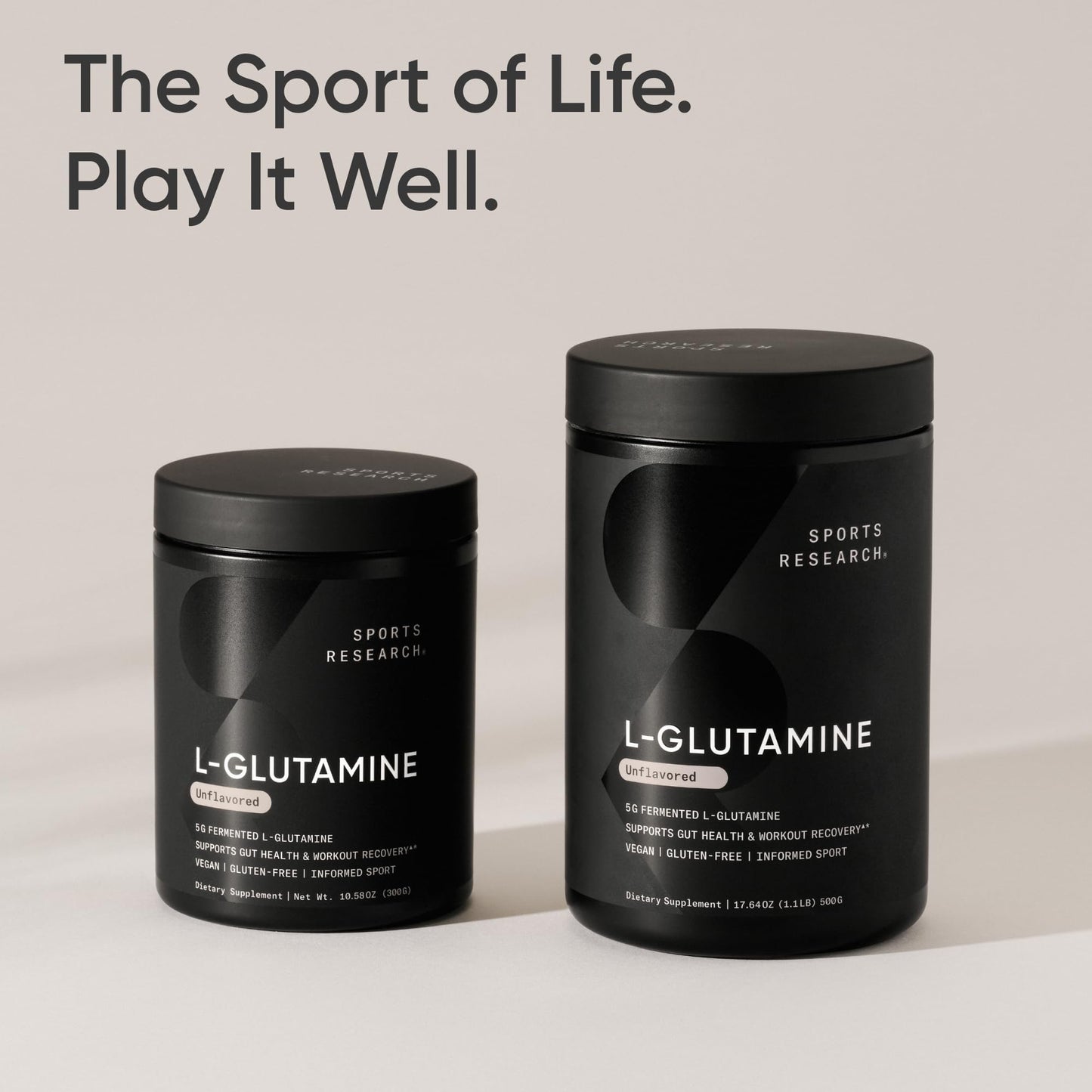Sports Research L-Glutamine - Workout Recovery, Immune Health & Gut Health Support - 5 G Per Serving - 10.58 Oz - Maple Wellness Supplements