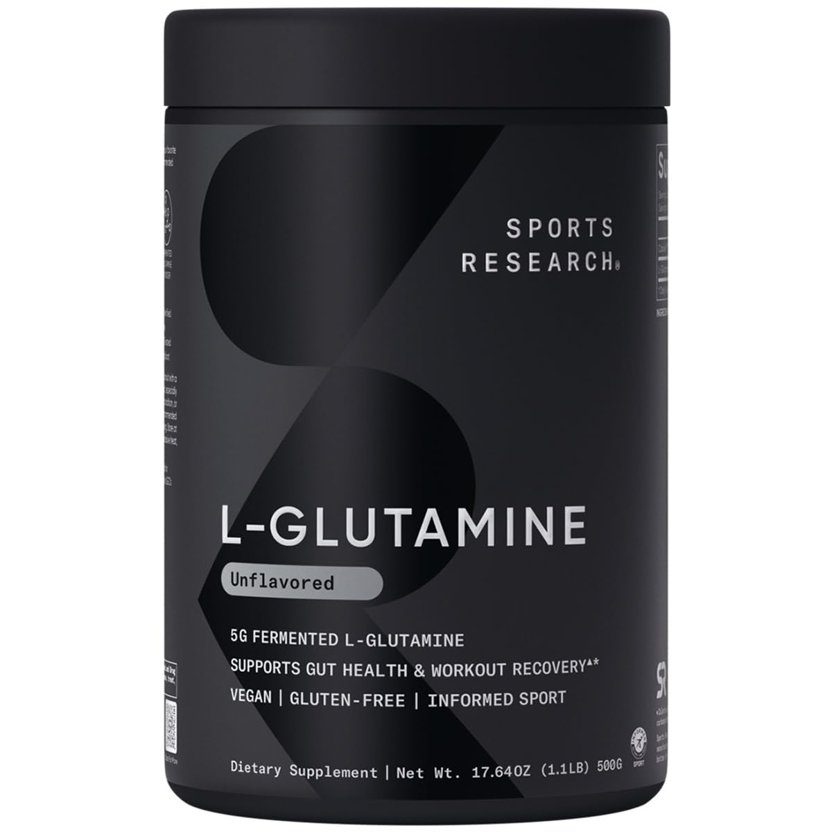 Sports Research L-Glutamine - Workout Recovery, Immune Health & Gut Health Support - 5 G Per Serving - 17.64 Oz - Maple Wellness Supplements