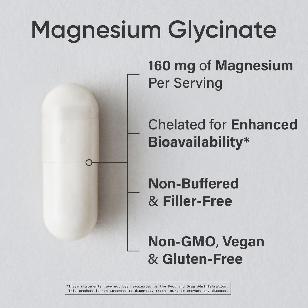 Sports Research® Magnesium Glycinate - Supports Restful Sleep & Enzymatic Processes - 160 mg Chelated Magnesium - Vegan Capsule - 90 Count - Maple Wellness Supplements