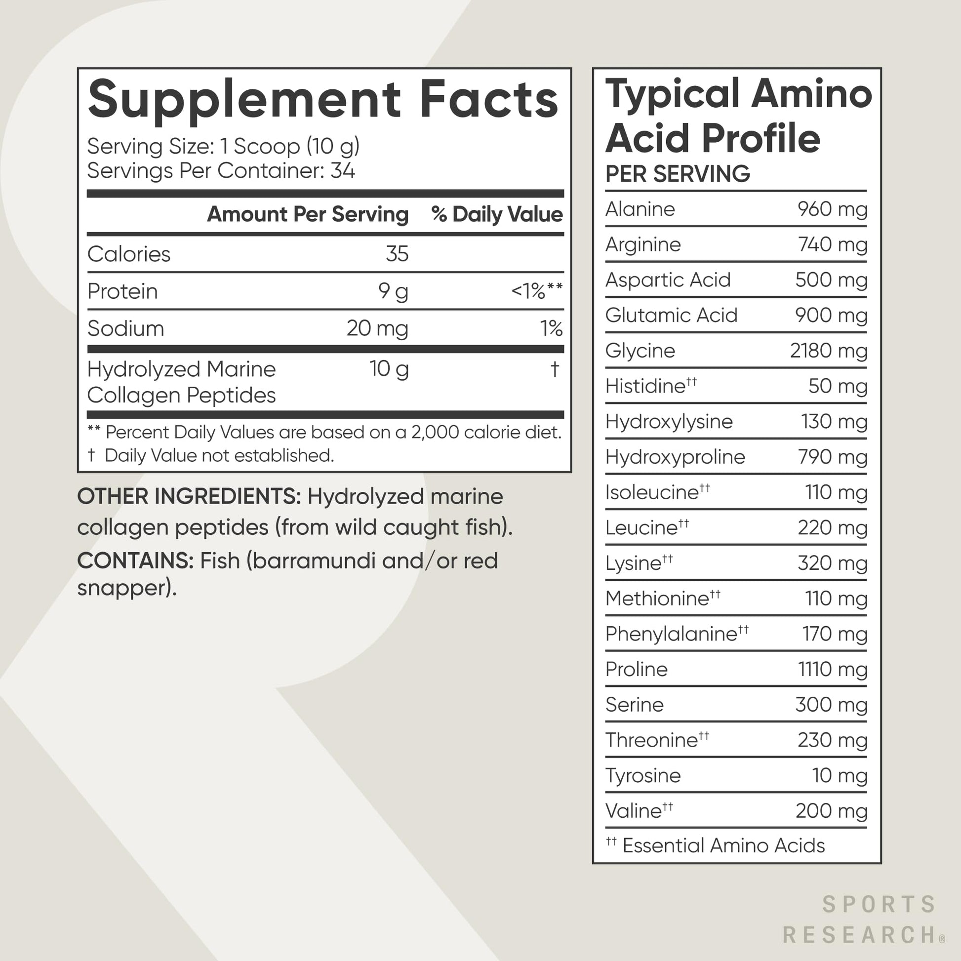 Sports Research Marine Collagen Peptides Powder - Sourced from Wild-Caught Fish, Pescatarian Friendly, Keto Certified & Non-GMO Tested - Maple Wellness Supplements