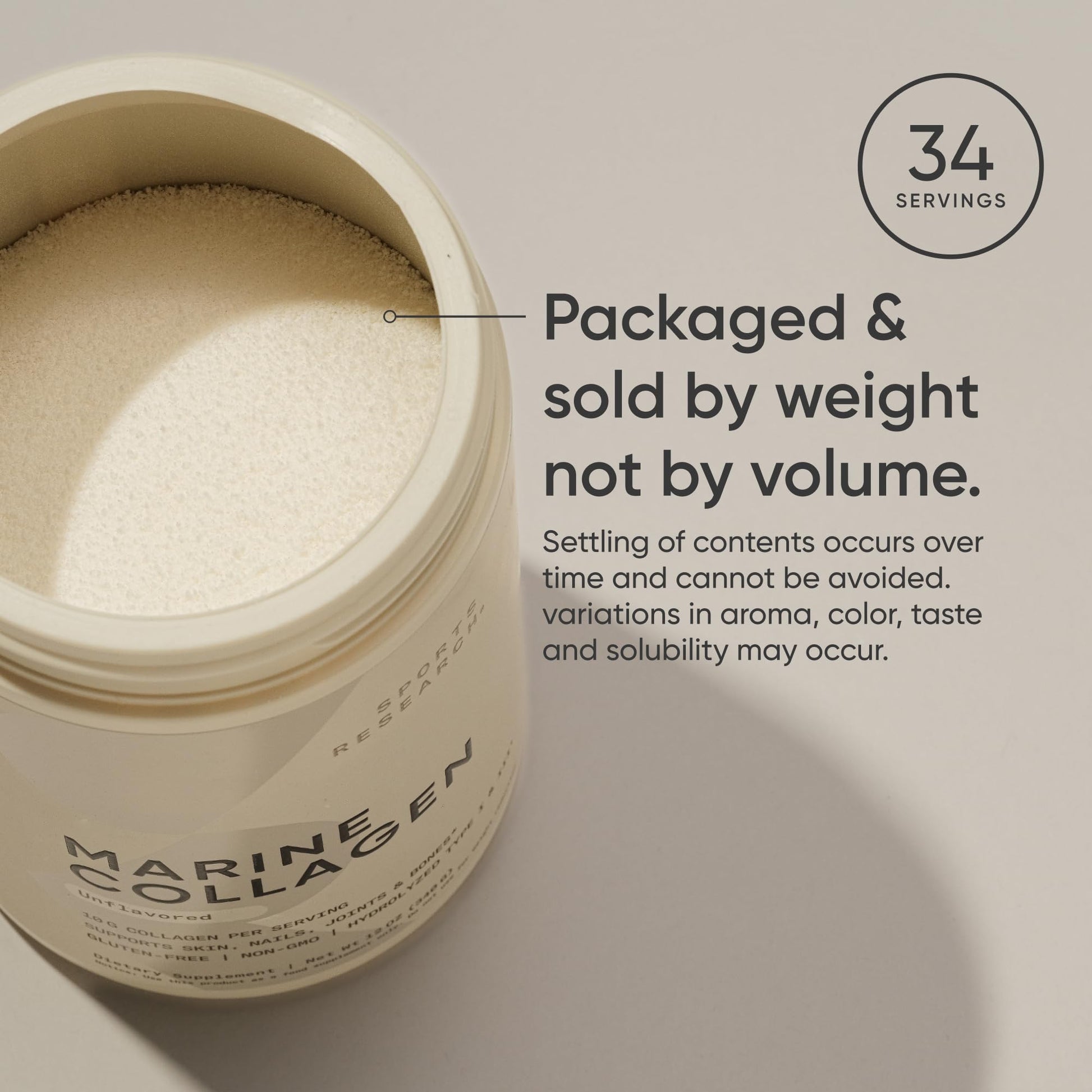 Sports Research Marine Collagen Peptides Powder - Sourced from Wild-Caught Fish, Pescatarian Friendly, Keto Certified & Non-GMO Tested - Maple Wellness Supplements
