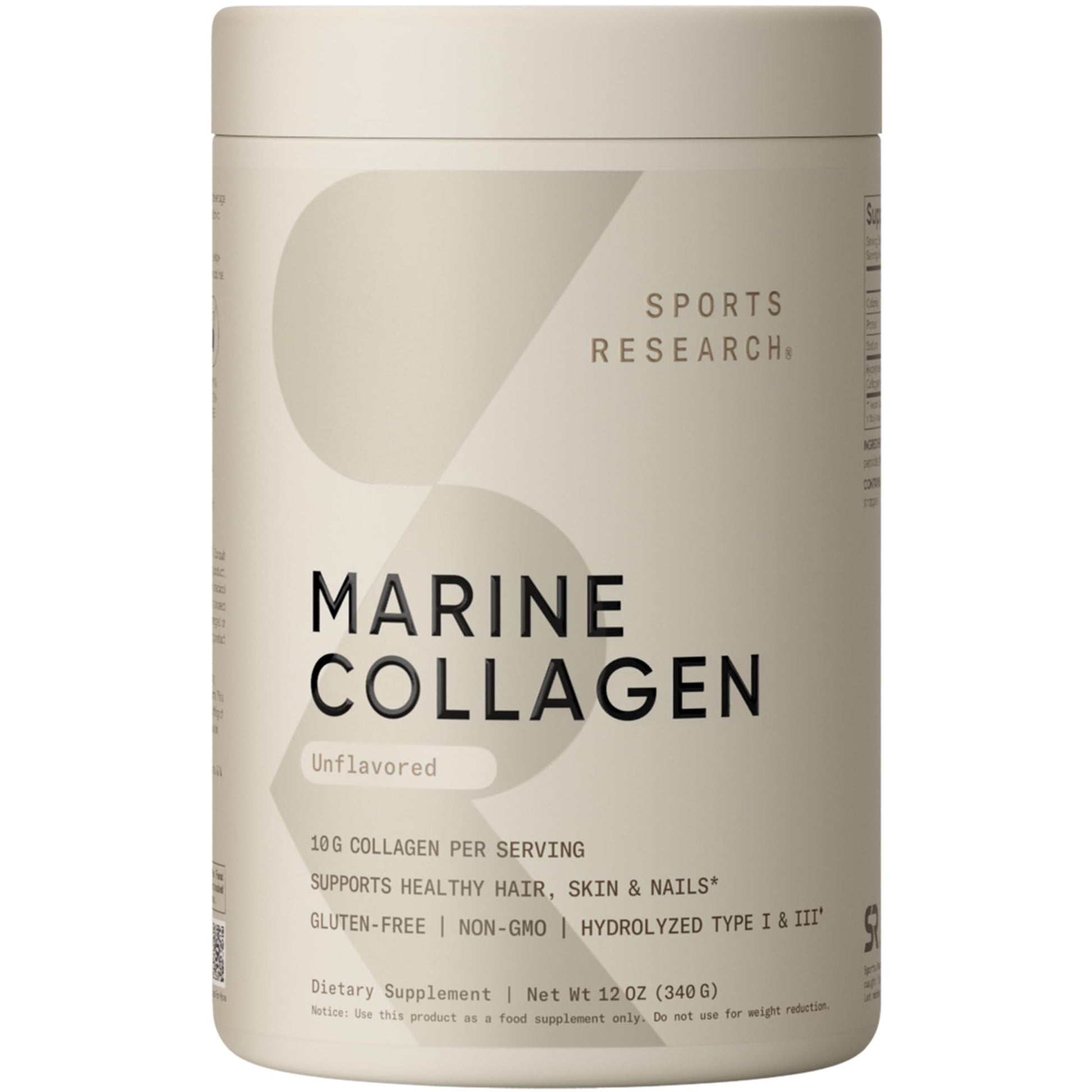 Sports Research Marine Collagen Peptides Powder - Sourced from Wild-Caught Fish, Pescatarian Friendly, Keto Certified & Non-GMO Tested - Maple Wellness Supplements