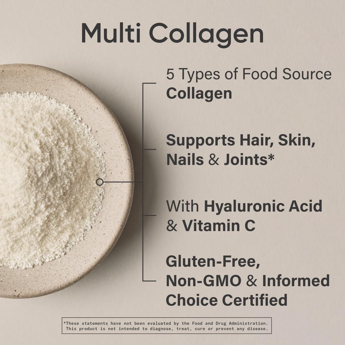 Sports Research Multi Collagen Protein Powder (Type I, II, III, V, X) with Hyaluronic Acid + Vitamin C | 5 Types of Food Based Collagen - Maple Wellness Supplements