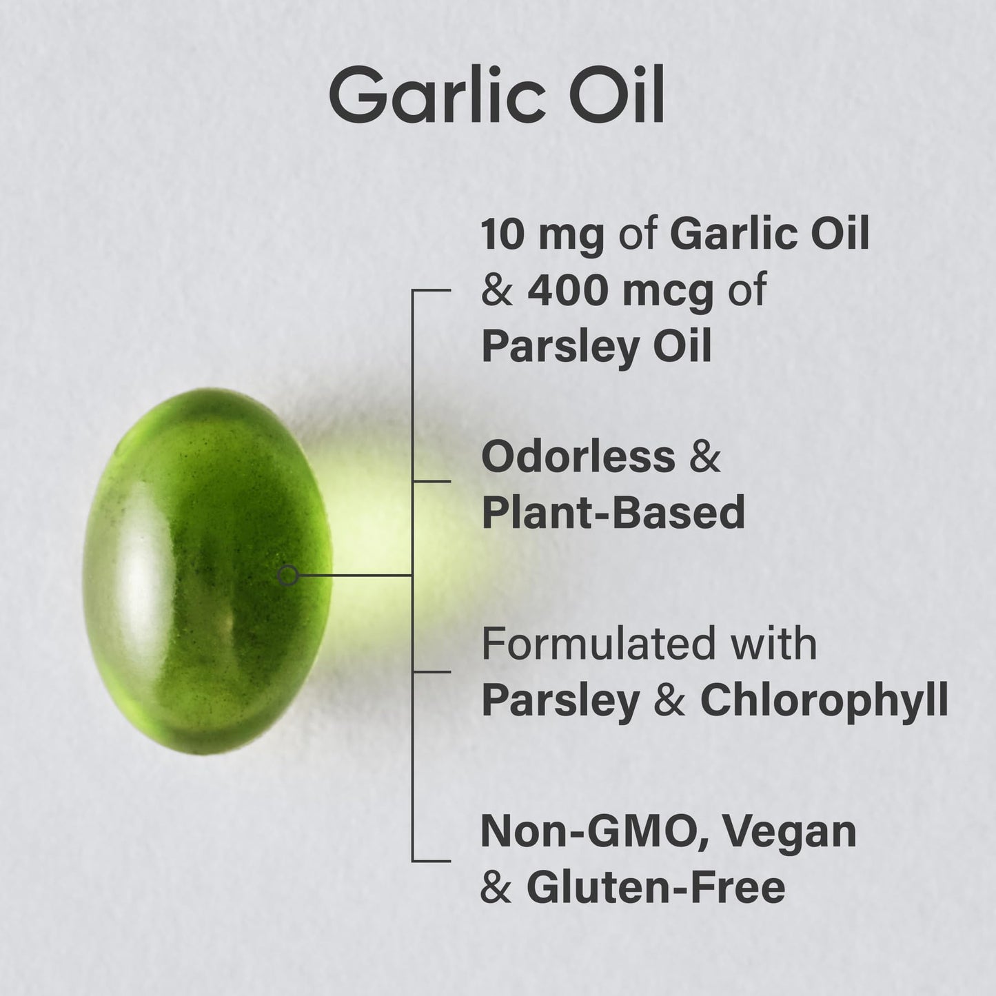Sports Research® Odorless Garlic Oil Pills with Parsley & Chlorophyll - Vegan Certified · Non-GMO · Gluten Free - 150 Plantgel Capsules - Maple Wellness Supplements