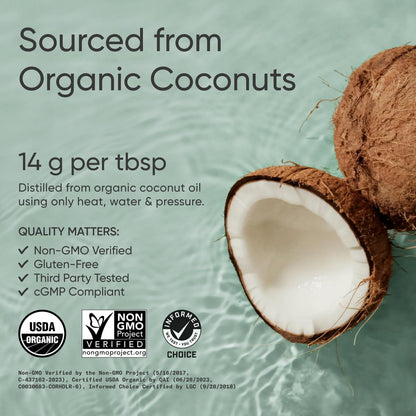 Sports Research Organic MCT Oil - Keto & Vegan MCTs C8, C10, C12 from Coconuts - Fatty Acid Brain & Body Fuel, Non-GMO & Gluten Free - Flavorless Oil, Perfect in Coffee, Tea & Protein Shakes - 32 oz - Maple Wellness Supplements
