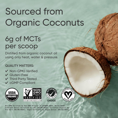 Sports Research Organic MCT Oil Powder - Keto & Vegan MCTs C8, C10 from Coconuts - Fatty Acid Brain & Body Fuel*, Non-GMO & Gluten Free - Unflavored, Perfect in Coffee, Tea & Protein Shakes - 10.6 oz - Maple Wellness Supplements
