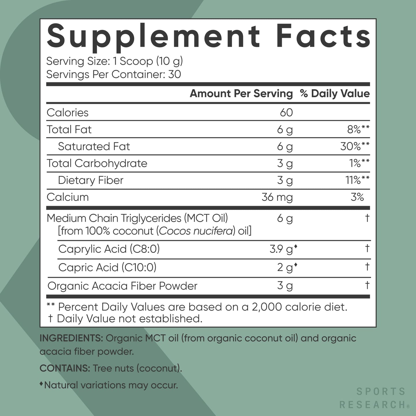 Sports Research Organic MCT Oil Powder - Keto & Vegan MCTs C8, C10 from Coconuts - Fatty Acid Brain & Body Fuel*, Non-GMO & Gluten Free - Unflavored, Perfect in Coffee, Tea & Protein Shakes - 10.6 oz - Maple Wellness Supplements