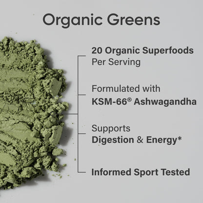 Sports Research® Organic Pineapple Coconut Greens - Digestive Health, Natural Energy & Mood Support* - Certified Organic Powder - 20 Servings - Maple Wellness Supplements