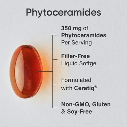 Sports Research® Phytoceramides 350mg per softgel - Plant Derived Ceramides for Healthy Skin and Hydration - Non GMO with No Fillers or Synthetic Vitamins - 30 Liquid softgels - Maple Wellness Supplements