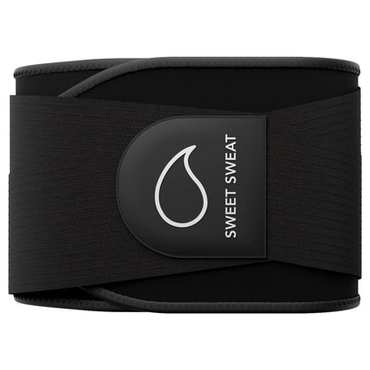Sports Research Sweet Sweat Pro Series Waist Trimmer - Premium Sweat Enahancing Fitness Belt w/Adjustable Straps for Back Support & Tighter Cinch - Black, (Medium/Large) - Maple Wellness Supplements
