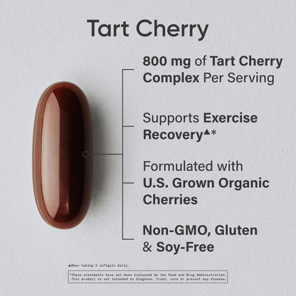 Sports Research Tart Cherry Capsules - Made from Montmorency Tart Cherries - Non-GMO & Gluten Free - 60 Liquid Softgels - Maple Wellness Supplements